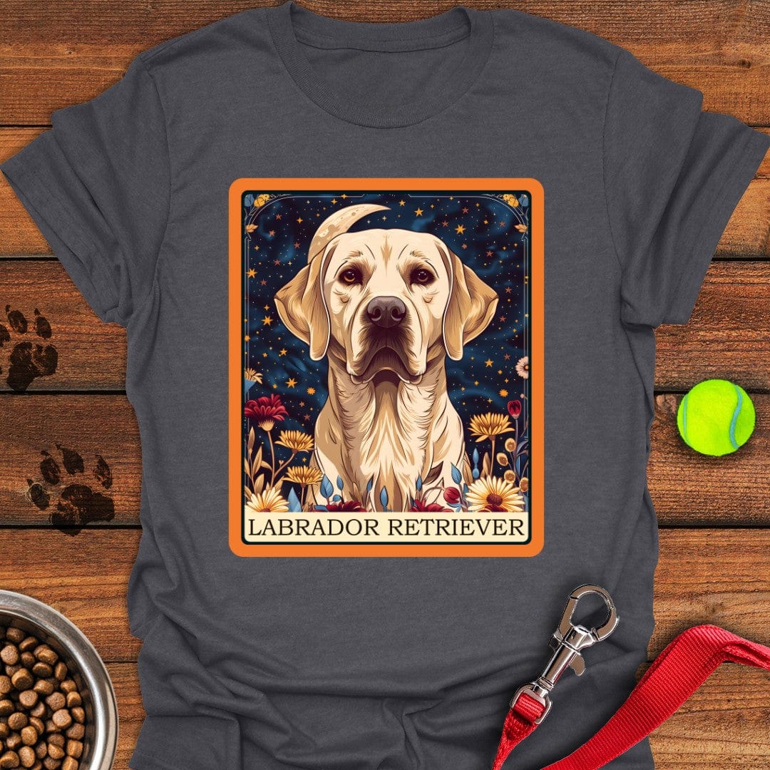 Yellow Labrador Tarot Card T-Shirt Dark Heather