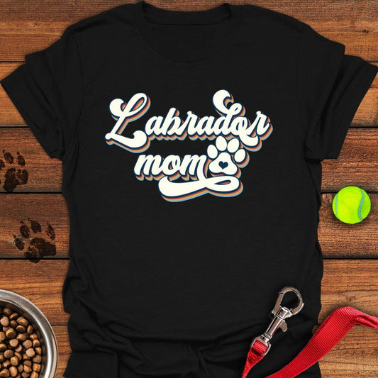 Labrador Mom Retro T-Shirt Black