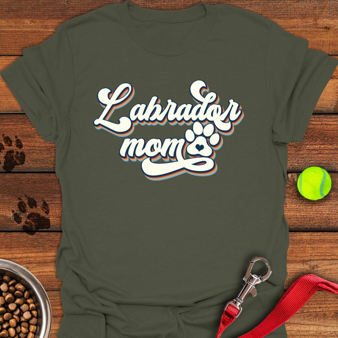 Labrador Mom Retro T-Shirt Military Green