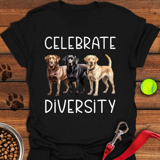 Celebrate Diversity Labrador T-Shirt Black
