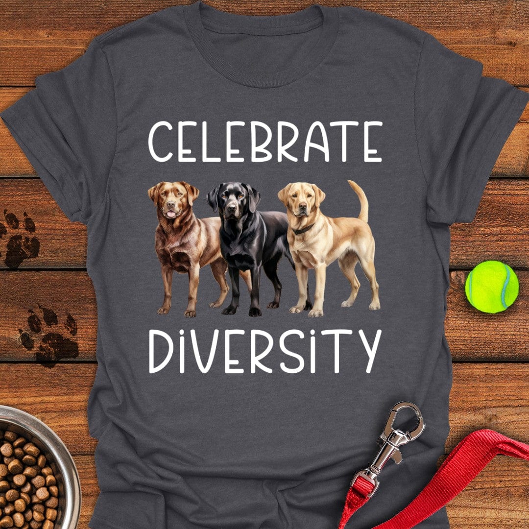Celebrate Diversity Labrador T-Shirt Dark Heather