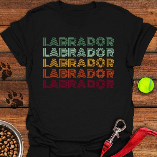 Retro Labrador T-Shirt Black