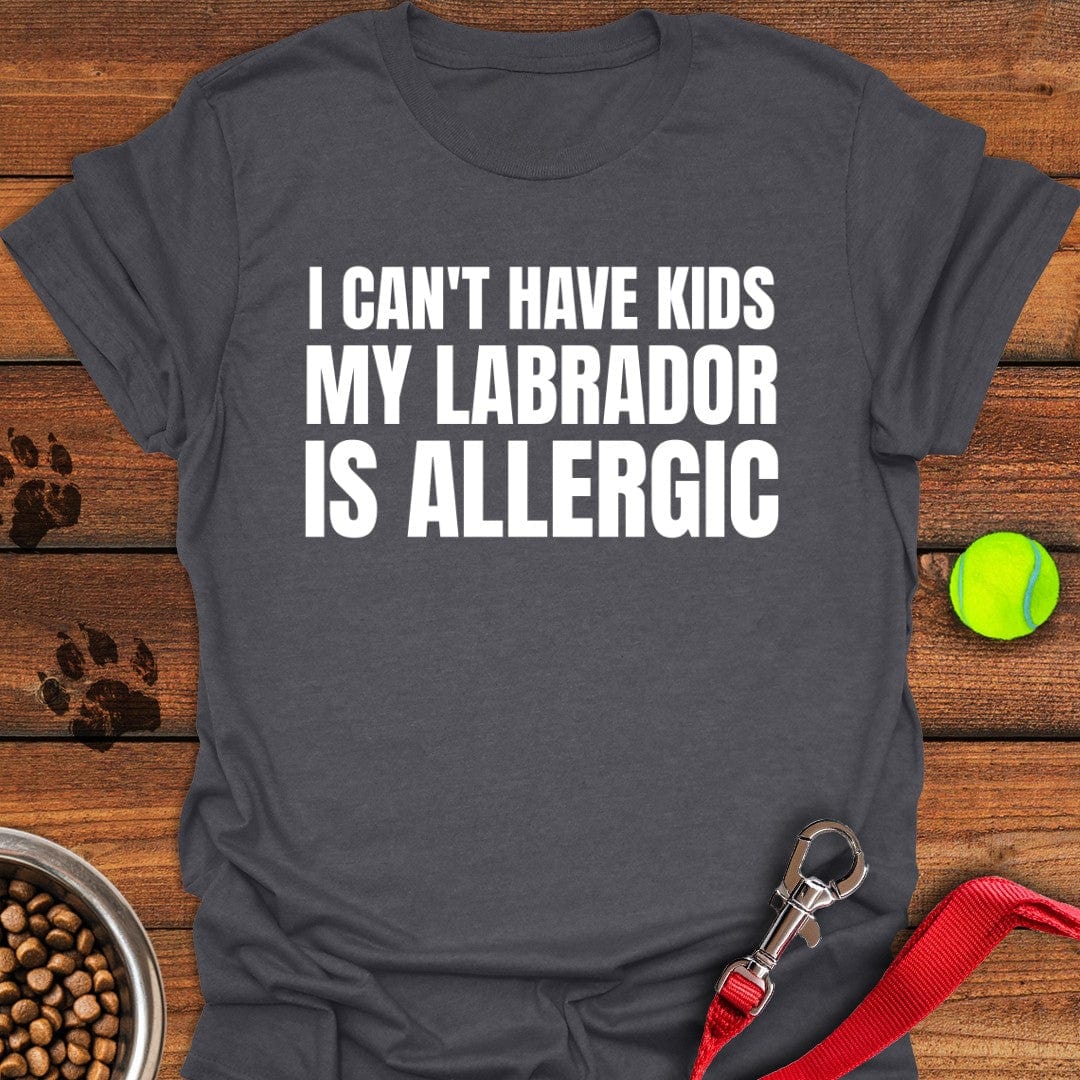 Funny Allergic Labrador T-Shirt Dark Heather