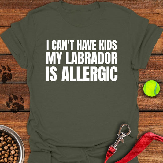 Funny Allergic Labrador T-Shirt Military Green
