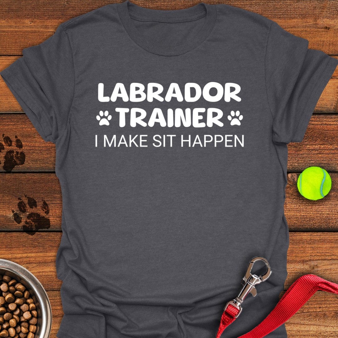 Funny Labrador Trainer T-Shirt Dark Heather