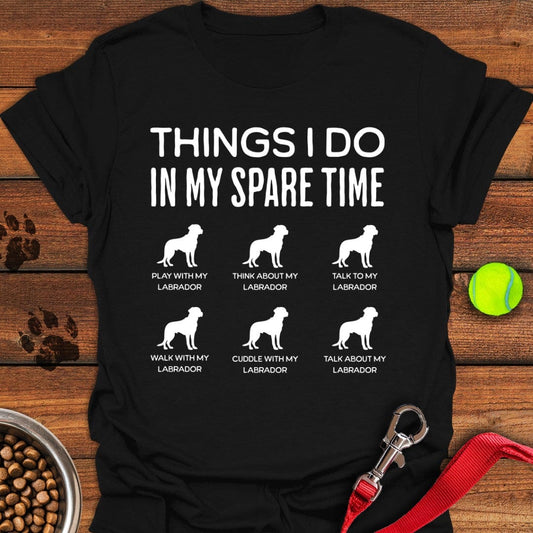 Spare Time Labrador T-Shirt Black