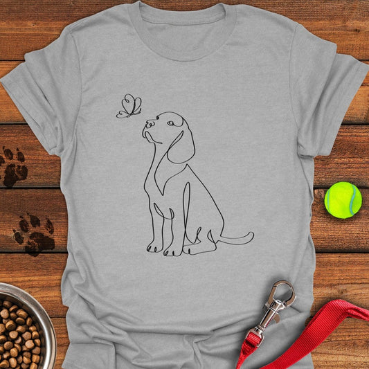 Cute Labrador Line Art T-Shirt Sport Grey