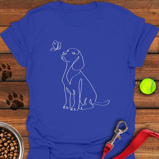 Cute Labrador Line Art T-Shirt Royal