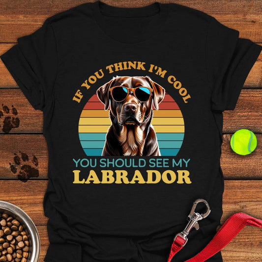 Cool Brown Labrador T-Shirt Black