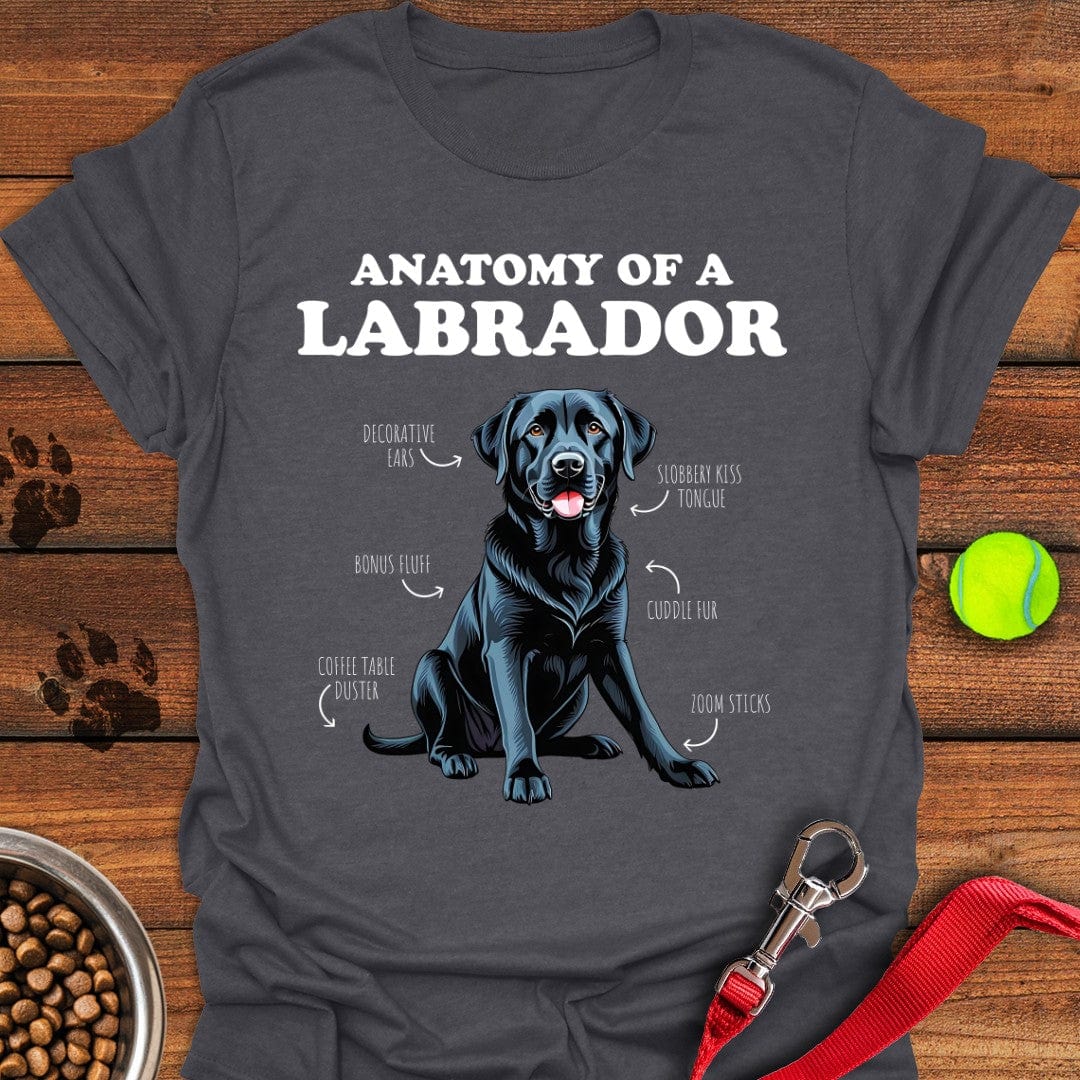 Anatomy Of A Black Labrador T-Shirt Dark Heather