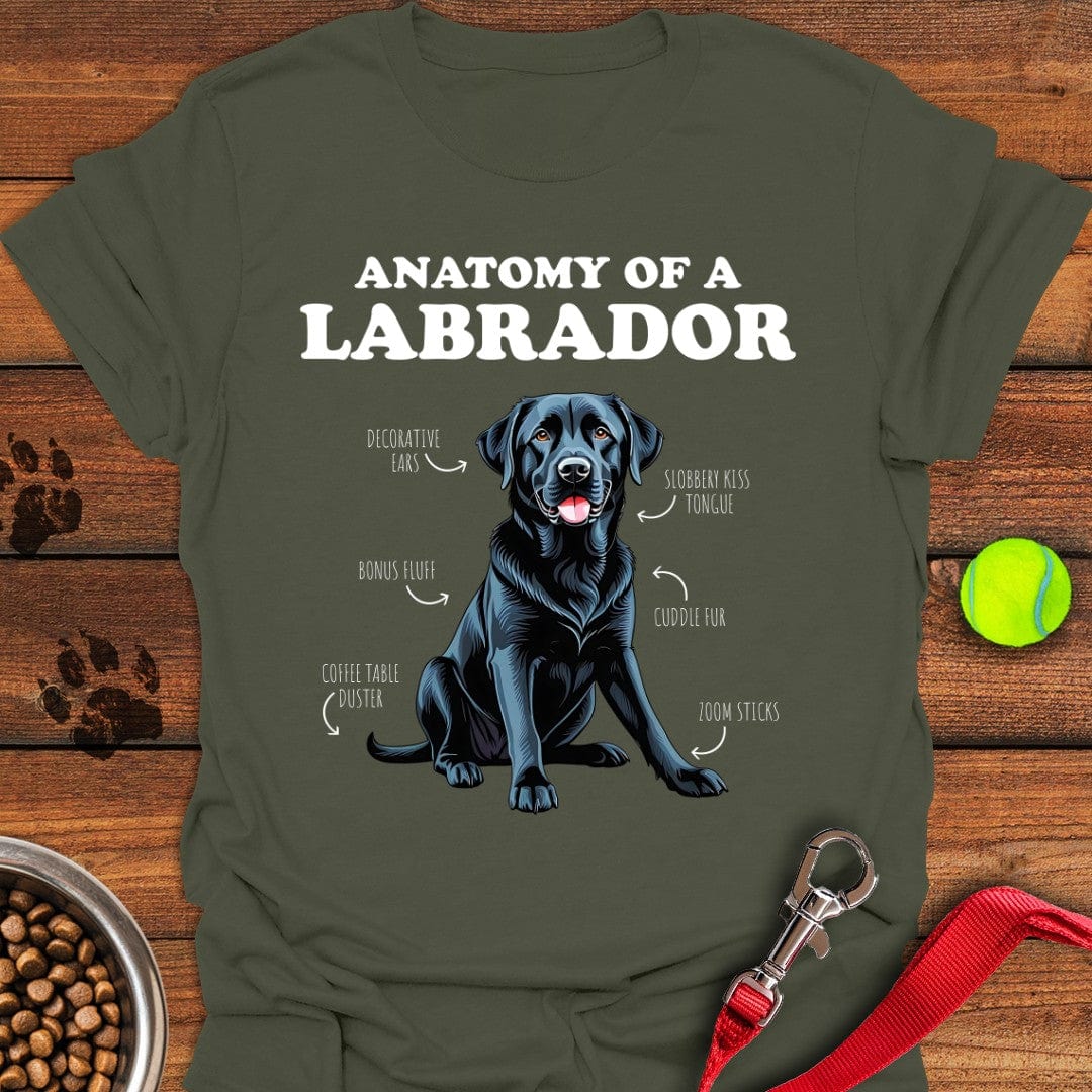 Anatomy Of A Black Labrador T-Shirt Military Green