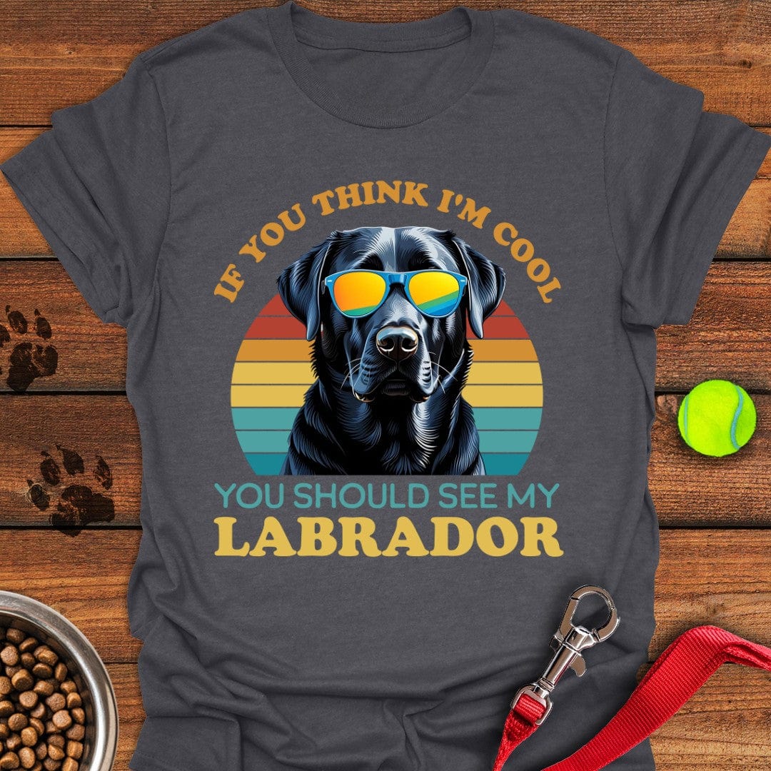 Cool Black Labrador T-Shirt Dark Heather