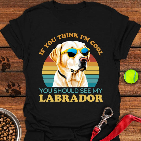 Cool Yellow Labrador T-Shirt Black