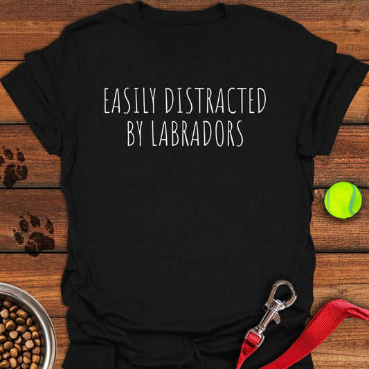Easily Distracted By Labradors T-Shirt Black