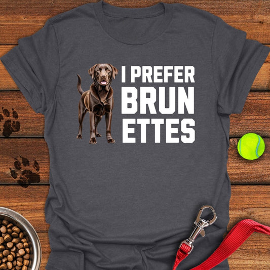 I Prefer Brunettes Labrador T-Shirt Dark Heather