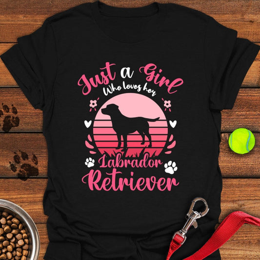 Just a Girl Who Loves Her Labrador T-Shirt Black