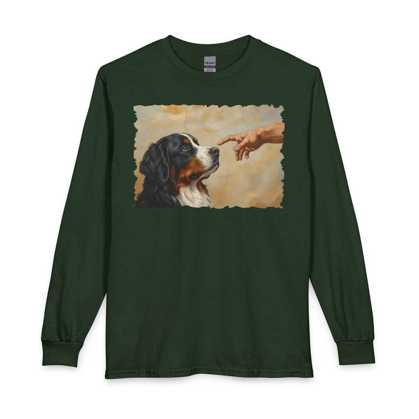 God Creates Bernese Mountain Dog Long Sleeve