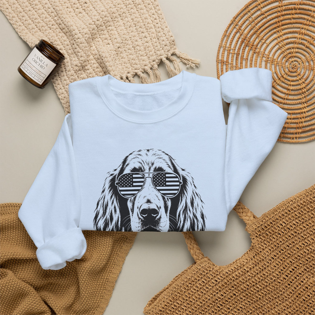 Irish Setter Flag Shades Crewneck Sweatshirt