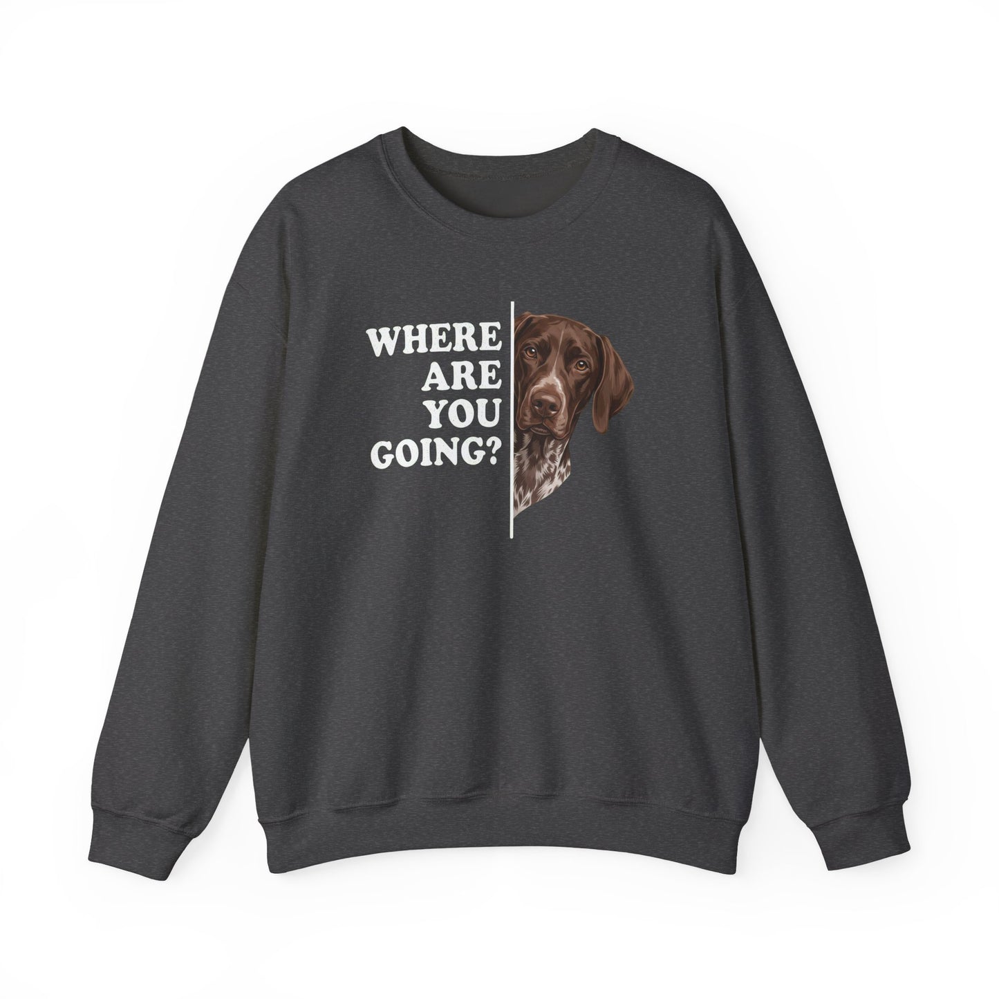 German Shorthaired Pointer Following Crewneck Sweatshirt