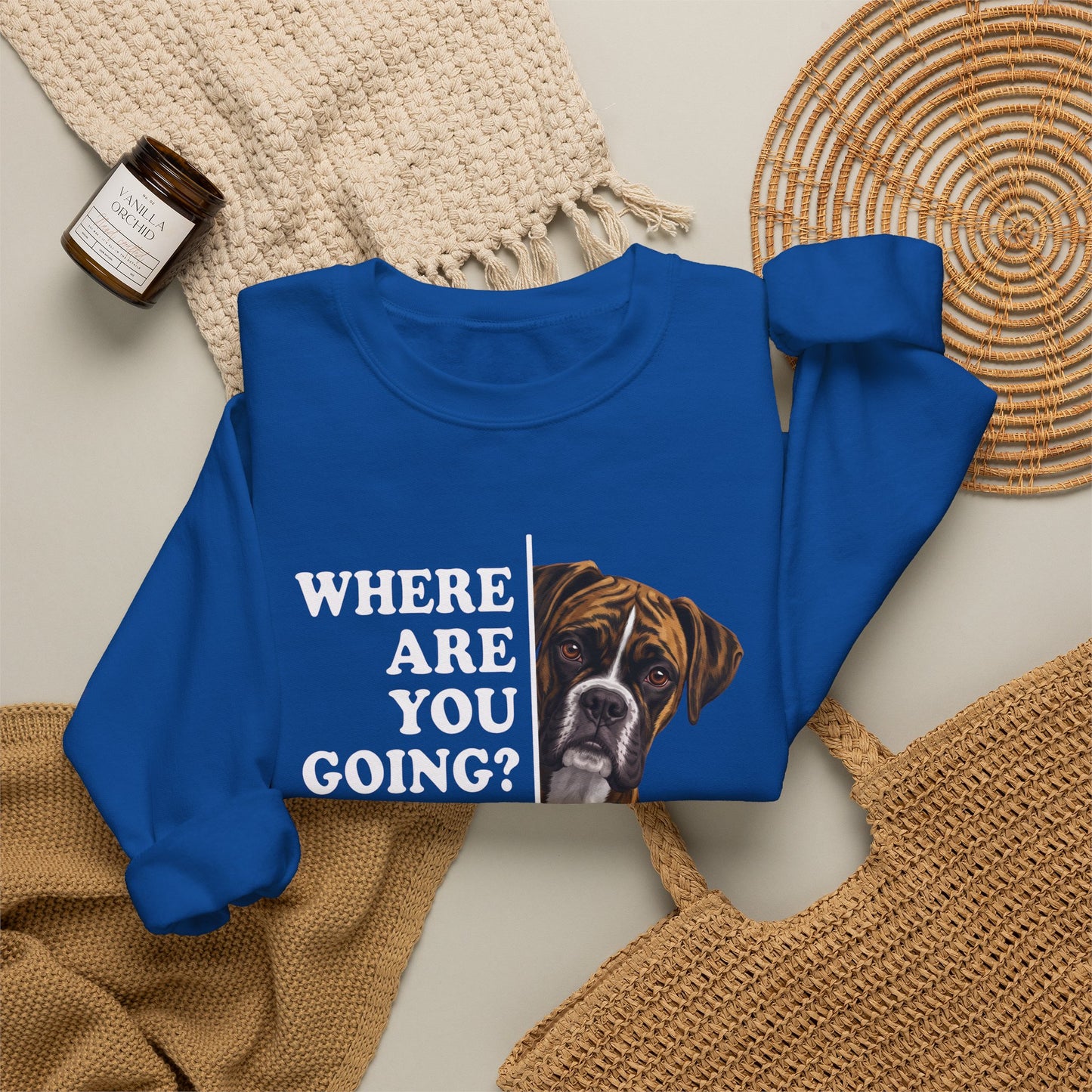 Brindle Boxer Alert Crewneck Sweatshirt