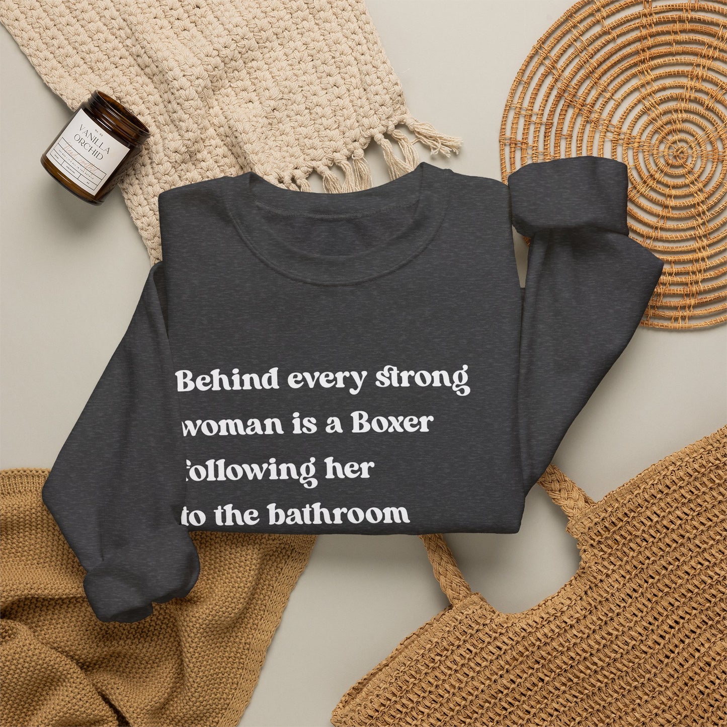Boxer Strong Woman Crewneck Sweatshirt