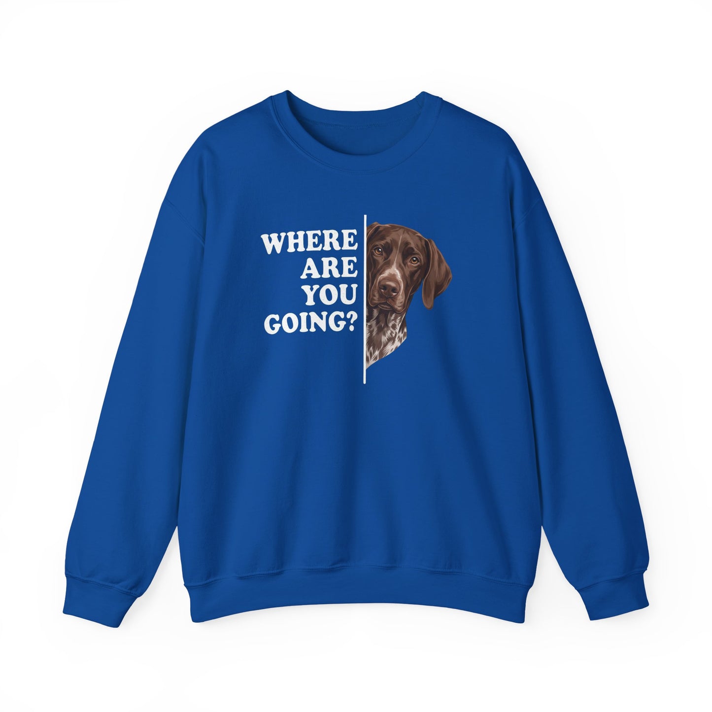 German Shorthaired Pointer Following Crewneck Sweatshirt