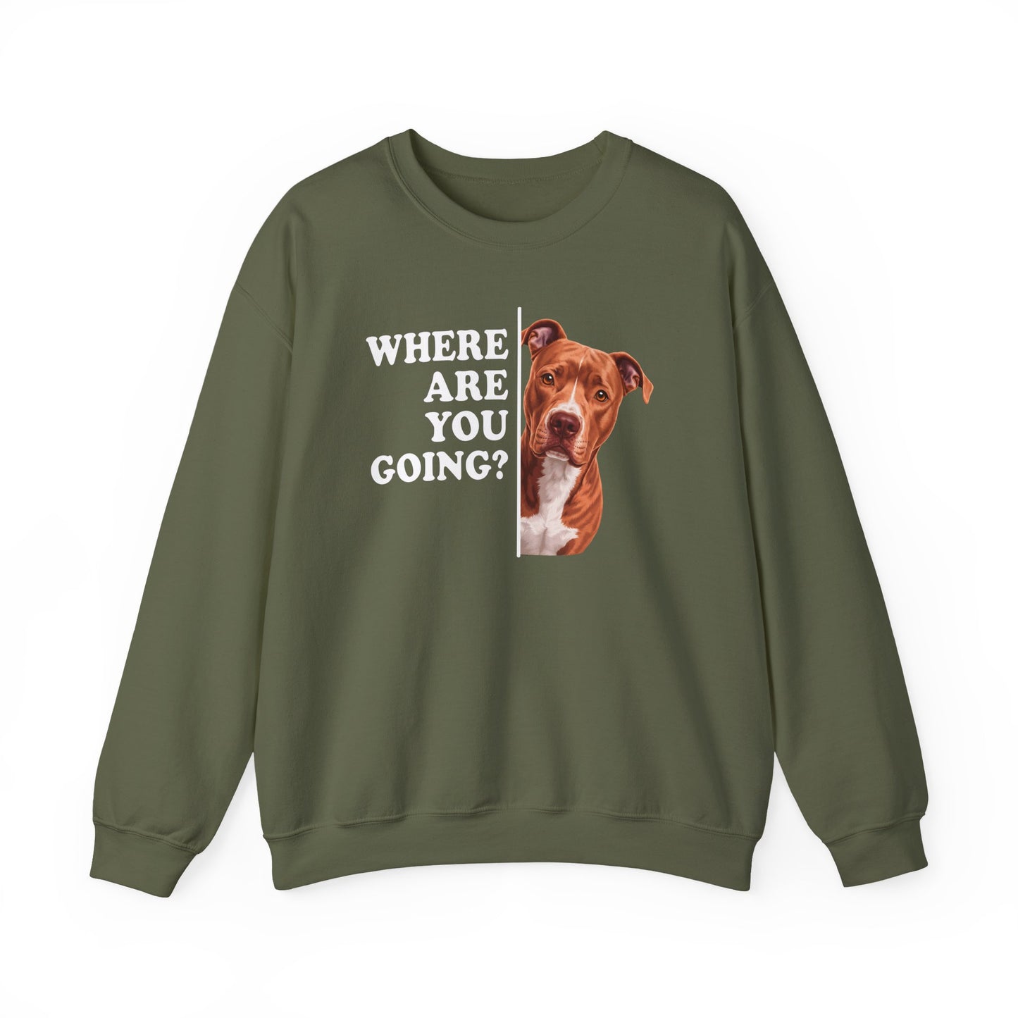 Pitbull Red Nose Where Are You Going Crewneck Sweatshirt