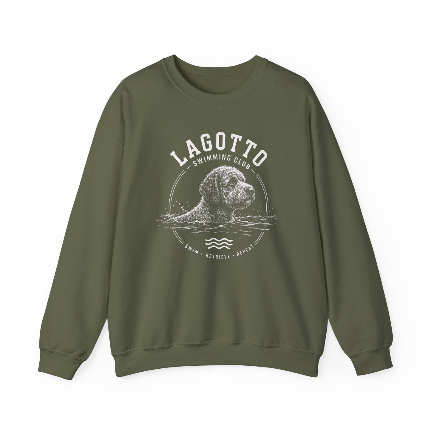 Lagotto Swimming Club Crewneck Sweatshirt Military Green