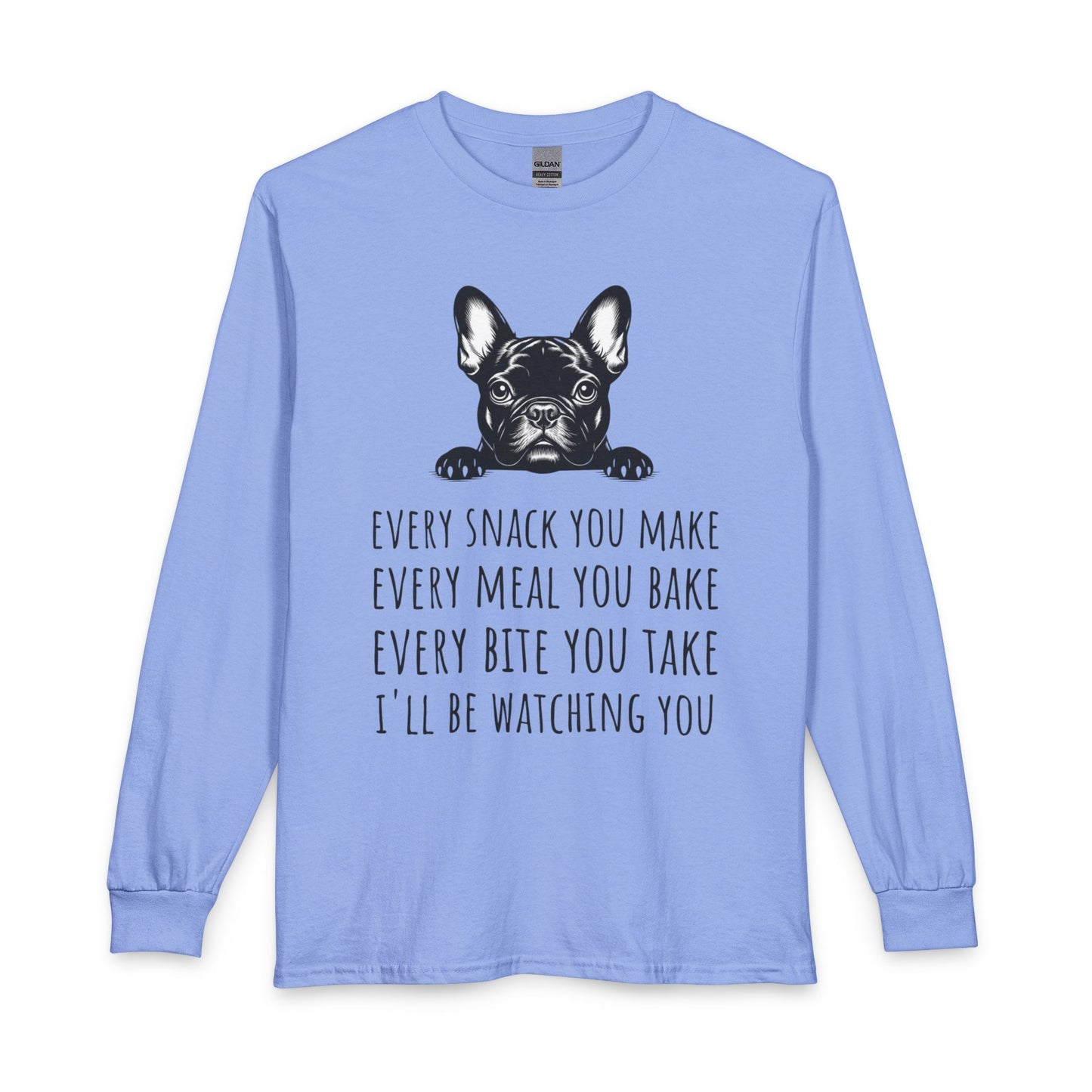 French Bulldog Snack Long Sleeve Carolina Blue