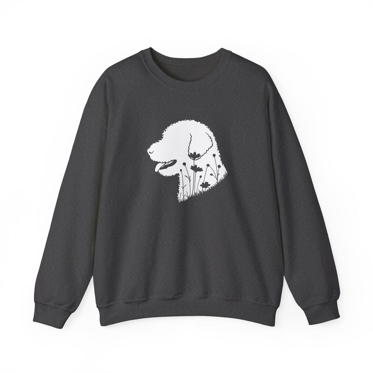 Lagotto Flowers Crewneck Sweatshirt Dark Heather