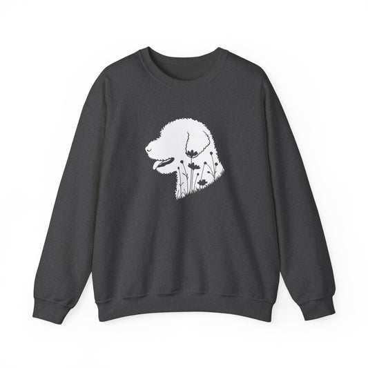 Lagotto Flowers Crewneck Sweatshirt Dark Heather