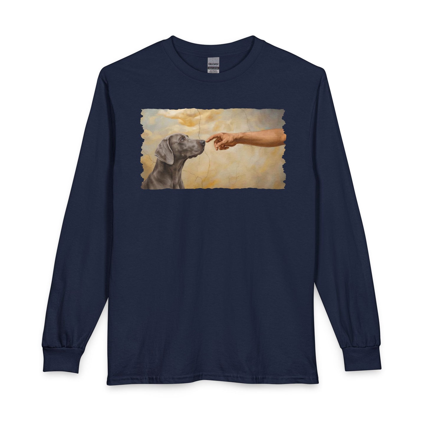 God Creates Weimaraner Long Sleeve Navy