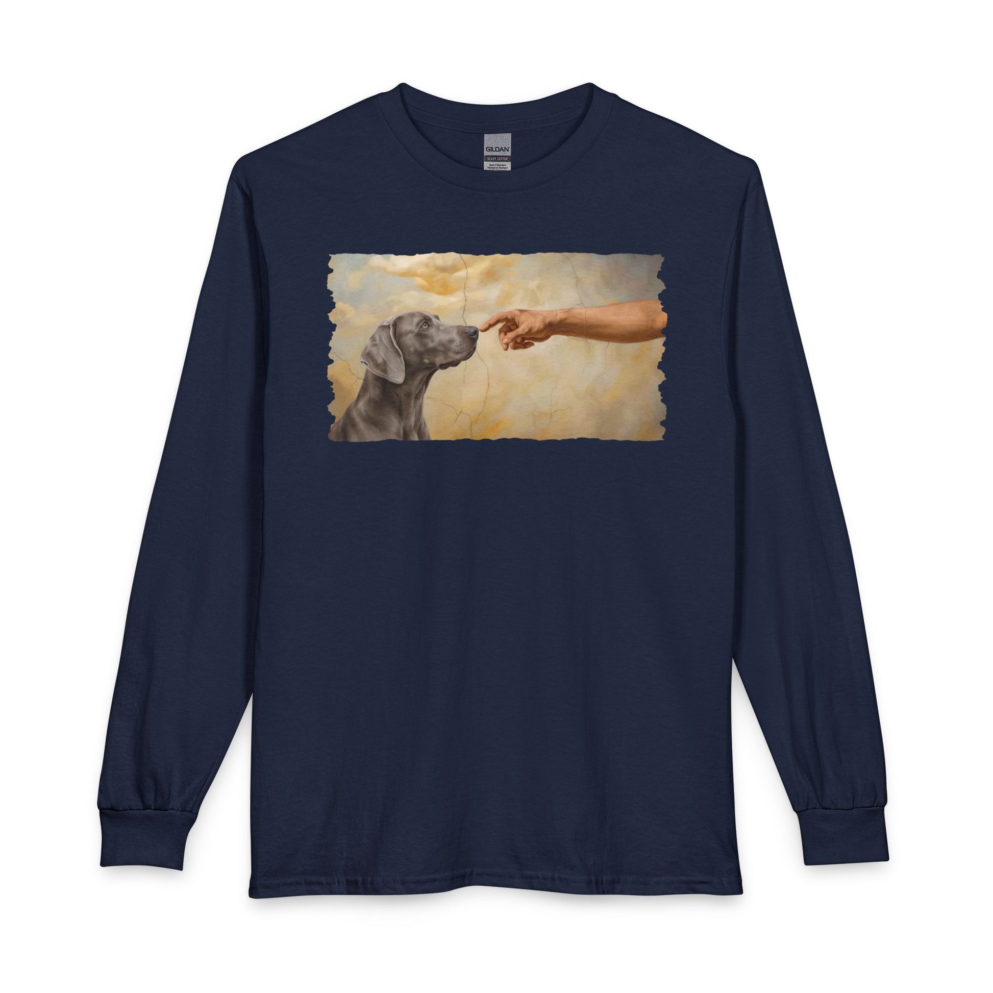 God Creates Weimaraner Long Sleeve Navy