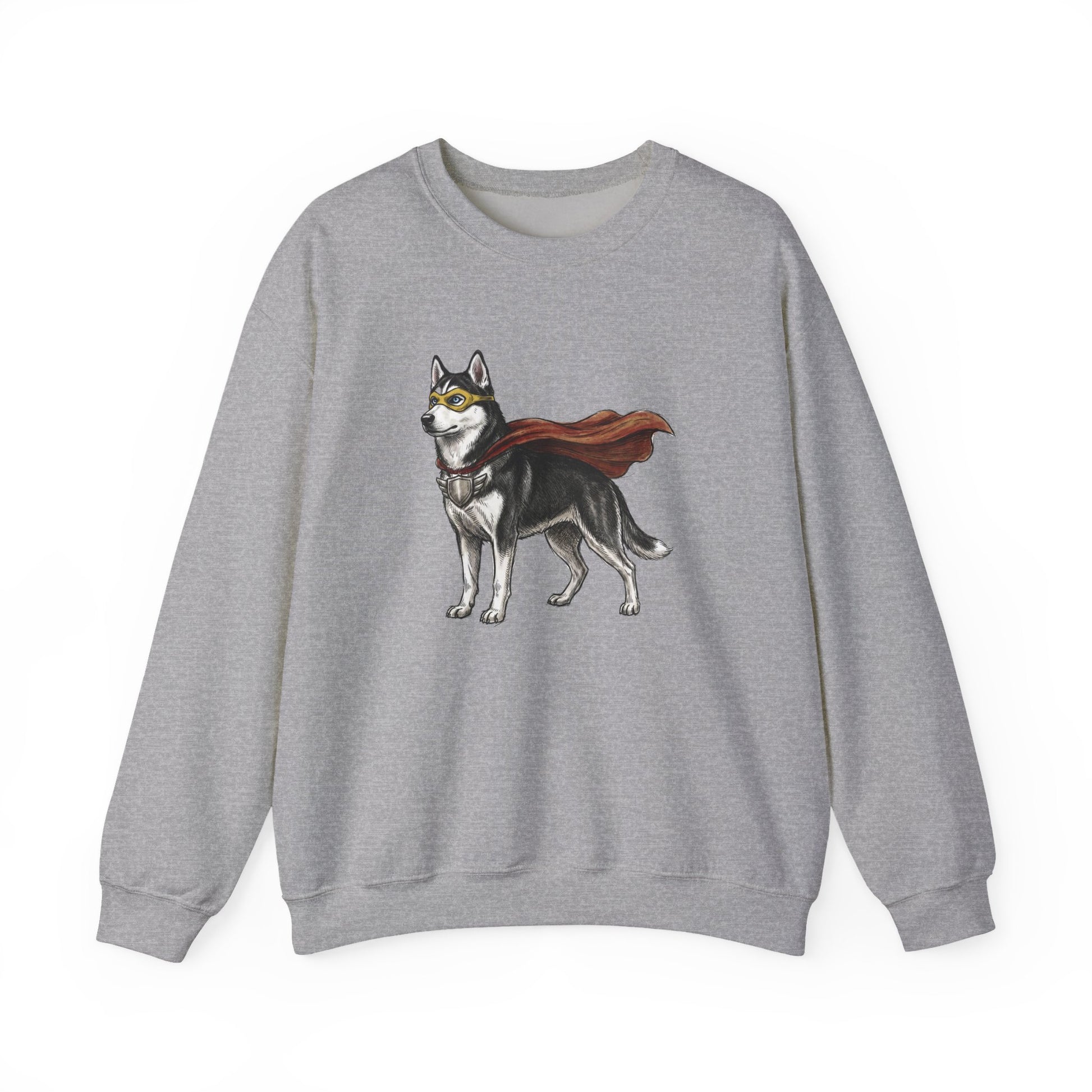 Husky Superhero Crewneck Sweatshirt Sport Grey