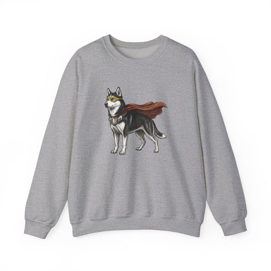 Husky Superhero Crewneck Sweatshirt Sport Grey