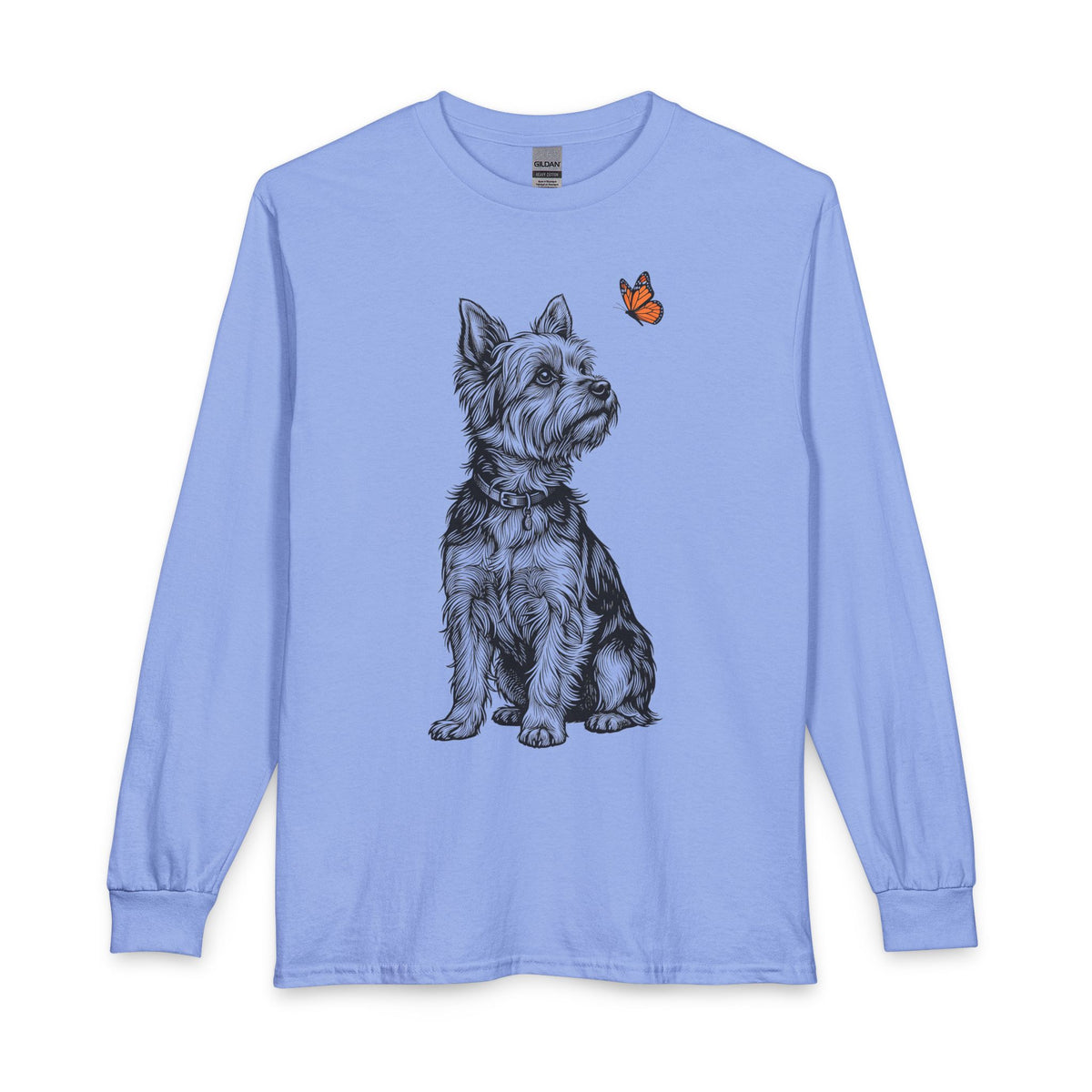Yorkshire Terrier Butterfly Long Sleeve Carolina Blue