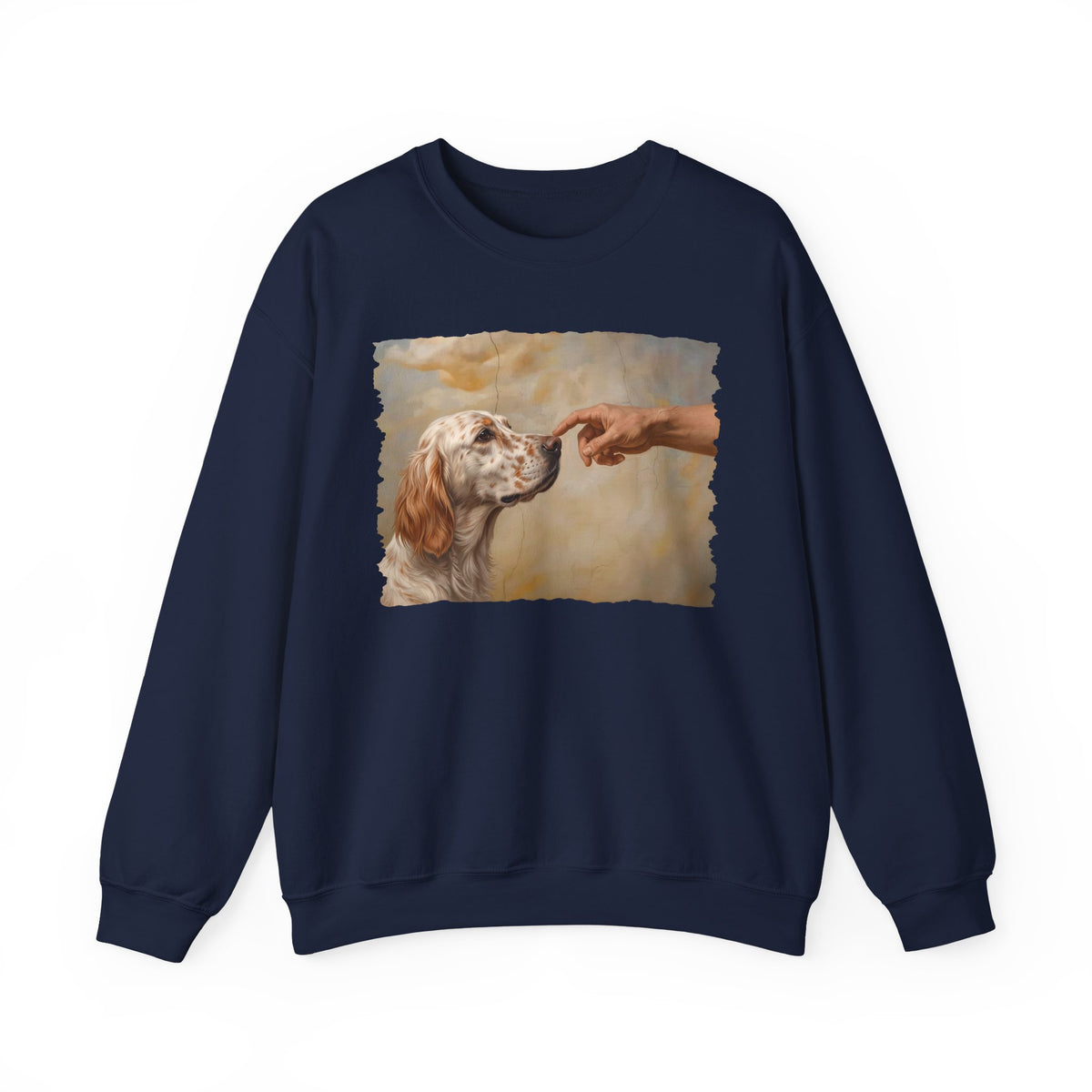English Setter Creation Crewneck Sweatshirt Navy