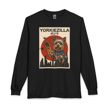 Yorkshire Terrier Yorkiezilla Long Sleeve Black