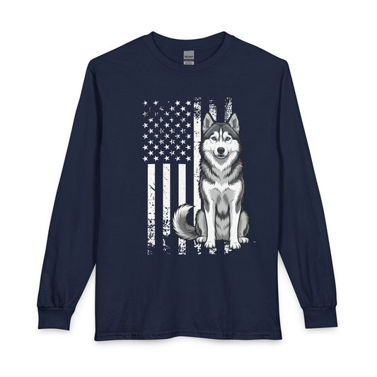 Husky USA Flag Long Sleeve Navy