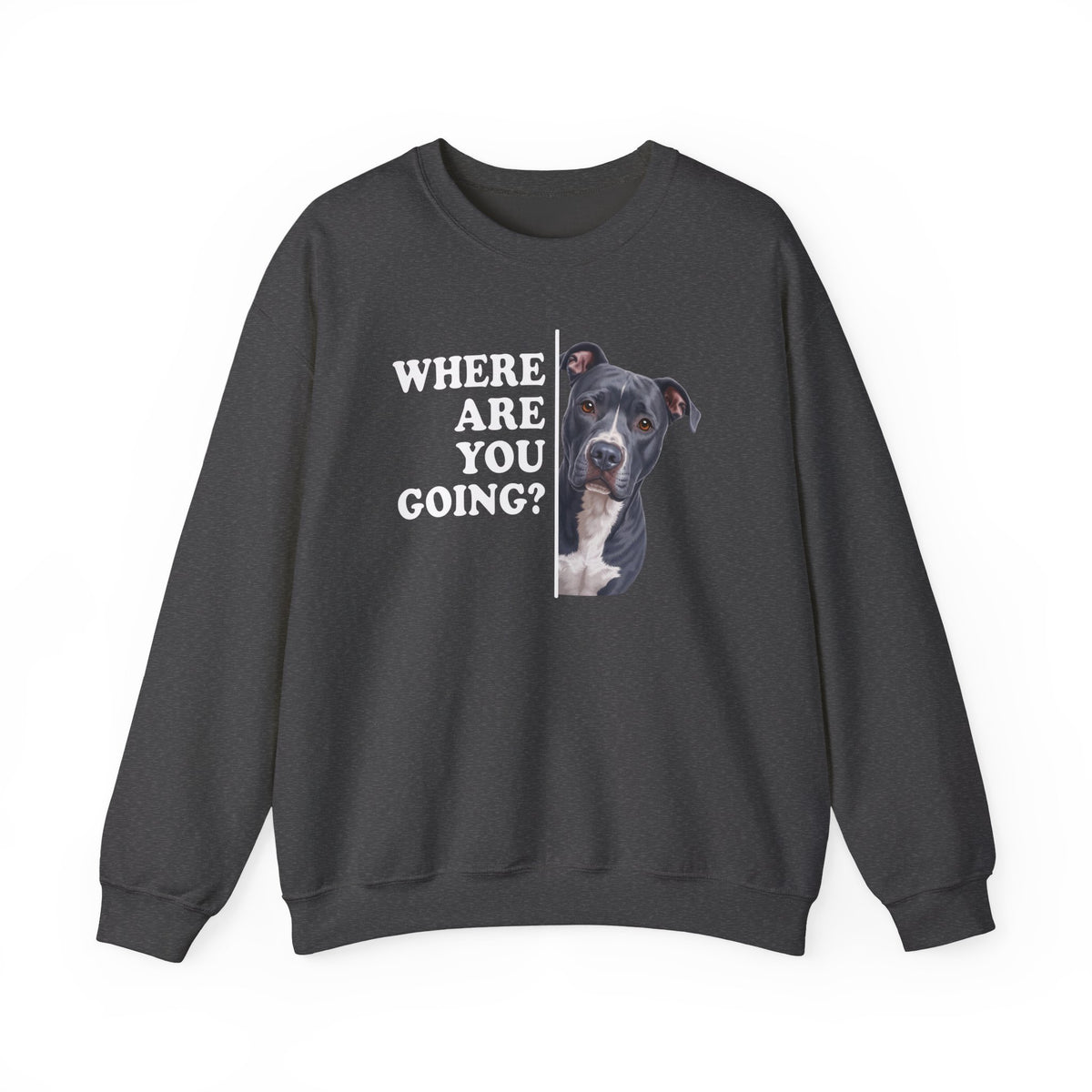 Pitbull Blue Where Are You Going Crewneck Sweatshirt