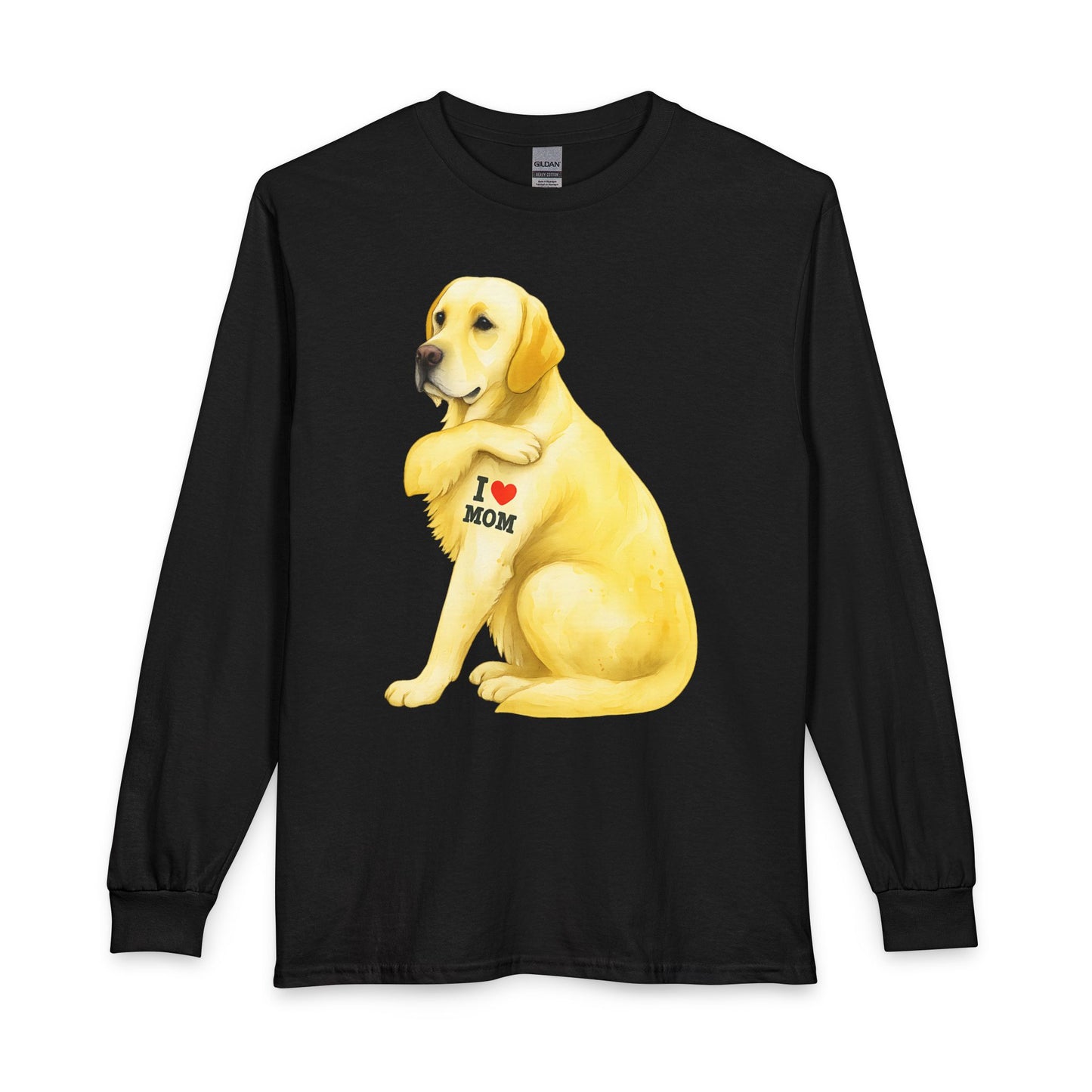Yellow Labrador I Love Mom Long Sleeve