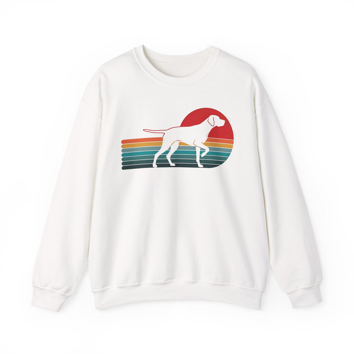 English Pointer Retro Sunset Crewneck Sweatshirt