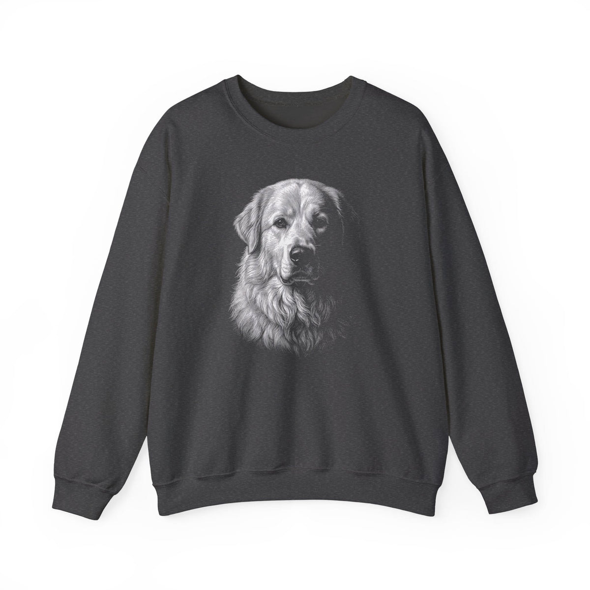Great Pyrenees Engraved Crewneck Sweatshirt Dark Heather
