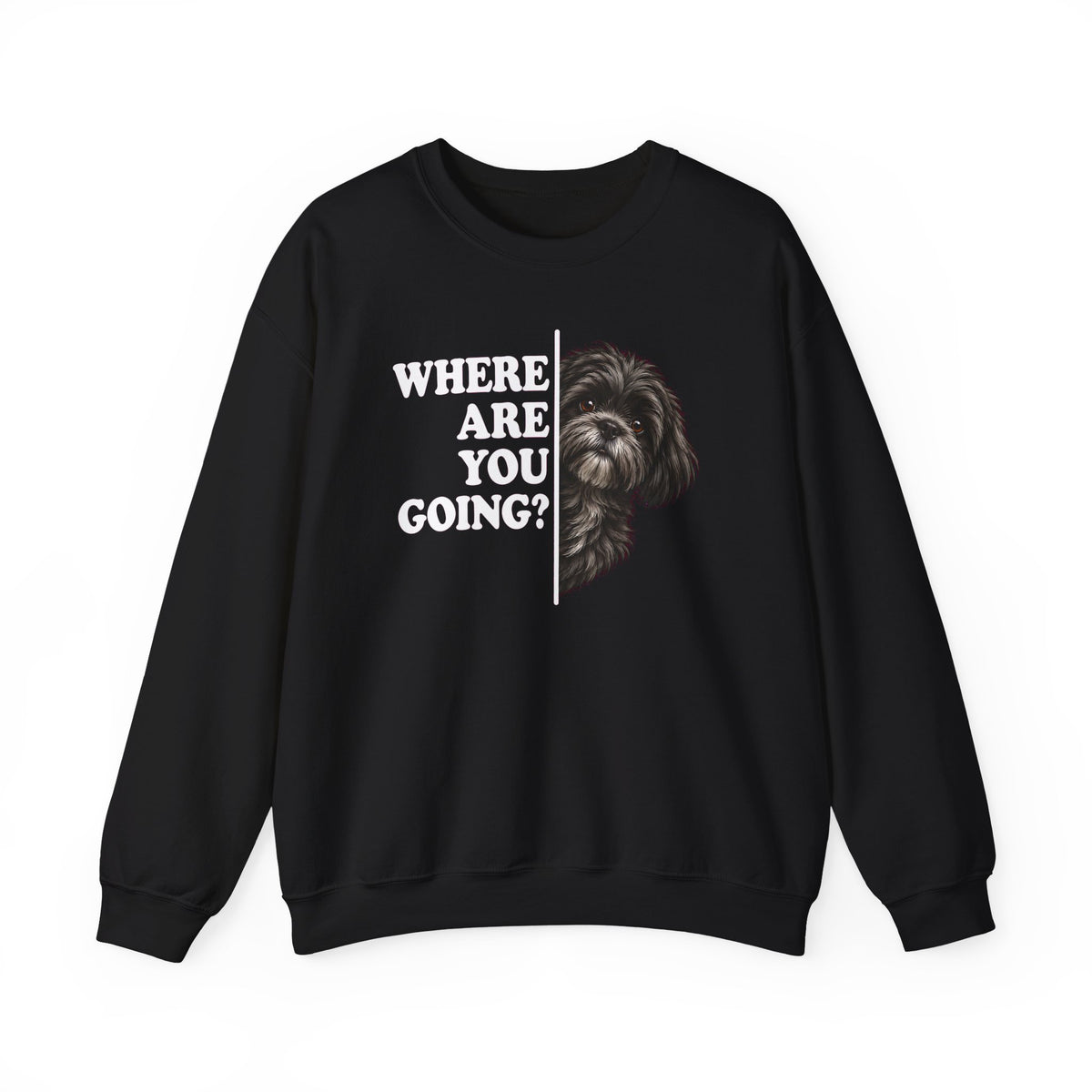 Black Shih Tzu Alert Crewneck Sweatshirt
