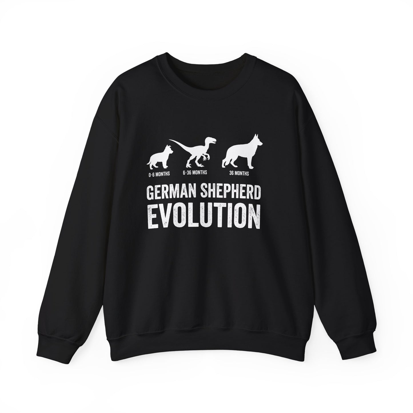 German Shepherd Evolution Crewneck Sweatshirt Black