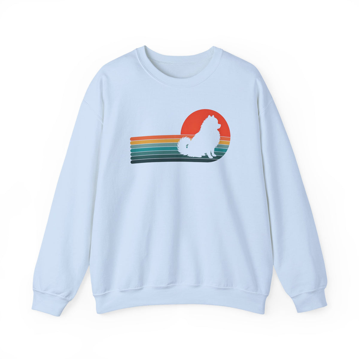 Pomeranian Retro Sunset Crewneck Sweatshirt