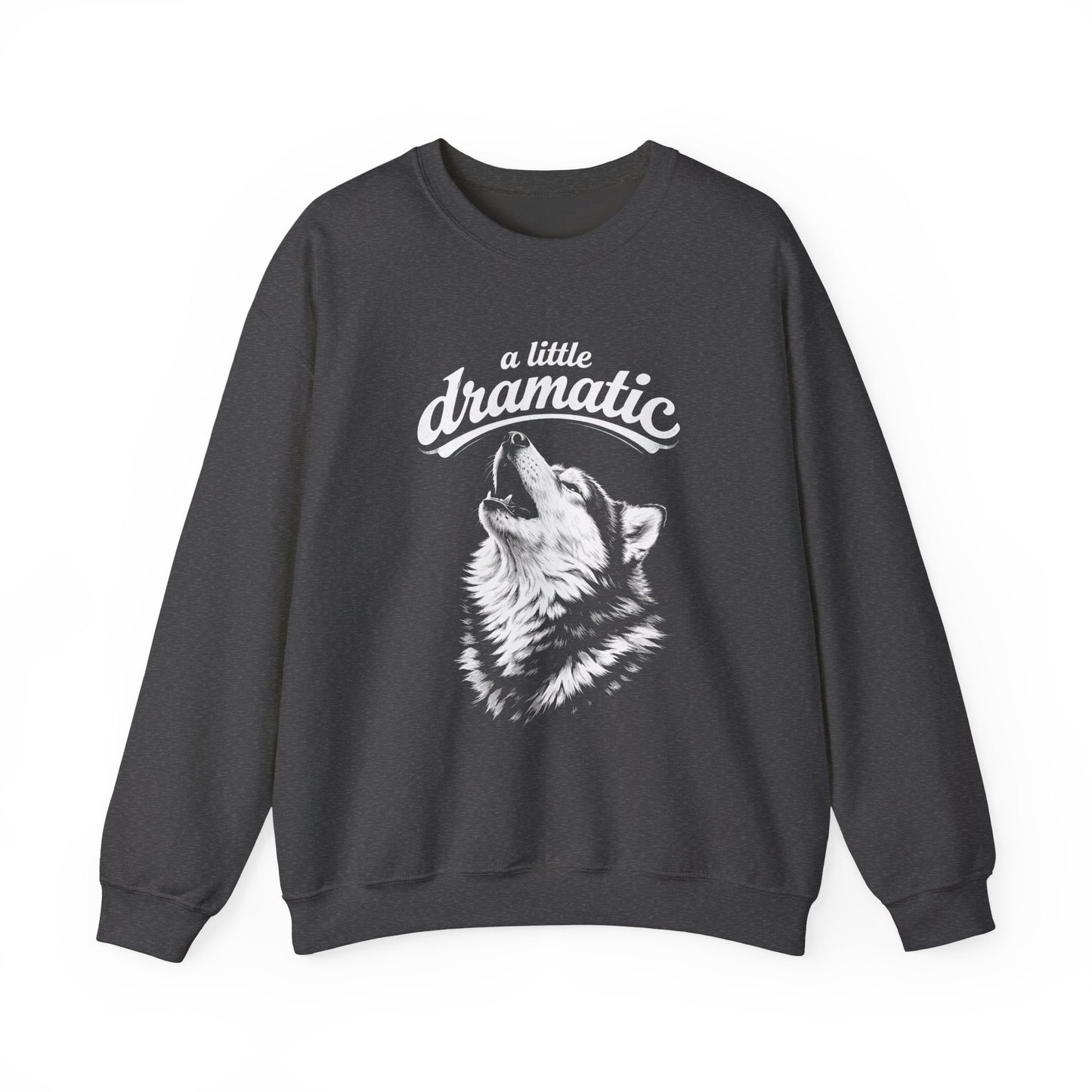 Dramatic Husky Crewneck Sweatshirt Dark Heather