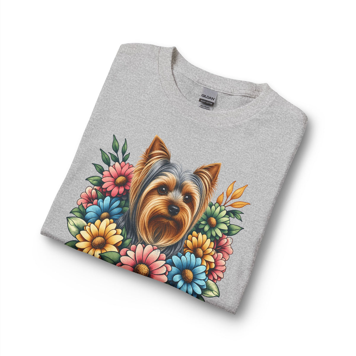 Yorkshire Terrier Flower Wreath Long Sleeve