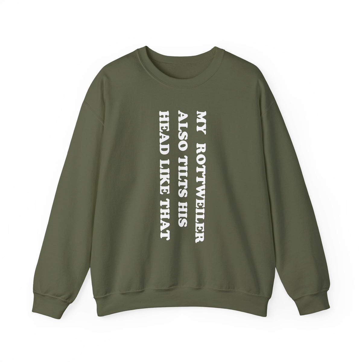 Rottweiler Tilts His Head Crewneck Sweatshirt