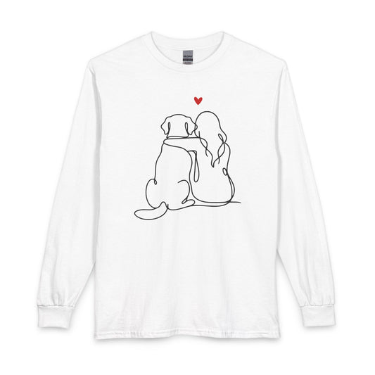 Labrador and Girl Love Long Sleeve White